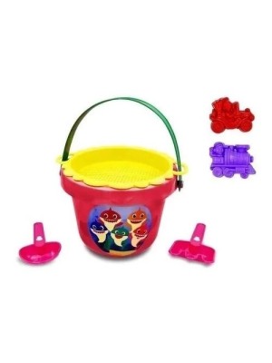 Balde de Praia Grande Heróis Girls com Acessórios Infantil – Balde, Pá, Rastelo e Forminhas para Brincar na Areia