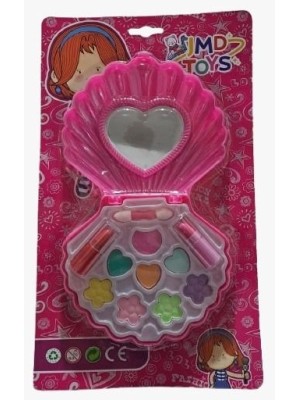 Maquiagem de Plástico Infantil Concha com Espelho – Brinquedo de Beleza para Boneca