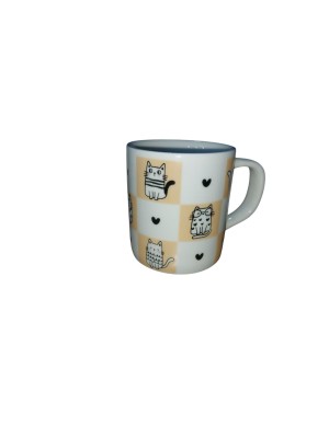 Caneca 300ml de Porcelana Pet Faixa – Caneca Decorada para Café, Chá, Cappuccino e Chocolate Quente, Presente Criativo para Amantes de Pets