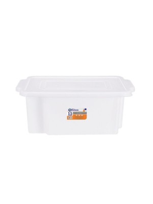 Caixa Retangular Multiuso com Tampa 15 Litros Branca 47x28x17cm Organização e Armazenamento