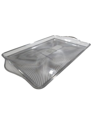 Bandeja em Acrílico Transparente 39x24,5cm Elegante para Servir e Decorar