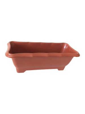 Floreira Média Marrom 37x17cm Plástica Retangular para Plantas, Flores e Hortaliças – Resistente, Leve e Ideal para Jardim e Varanda