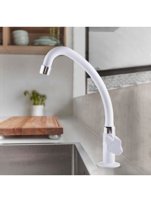 Torneira de Plástico PVC Branca  para Cozinha de Mesa  32,5cm – Prática e Econômica