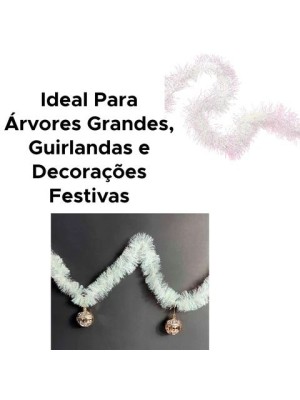 Festão Furta Cor Natalino 2m – Efeito Multicolorido para Árvores, Guirlandas, Portas, Janelas e Decoração de Natal