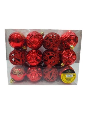 Kit Bola de Natal 24 Unidades 6 cm– Enfeites Decorativos Natalinos com Glitter Sortido para Árvore, Festas e Ambientes Comerciais