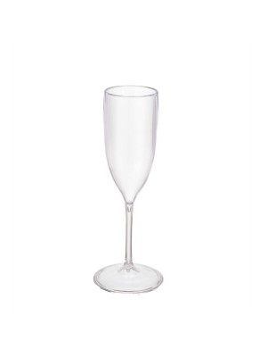 Taça Champanhe Glamour Poliestireno Cristal 20cm – Transparente, Elegante e Resistente