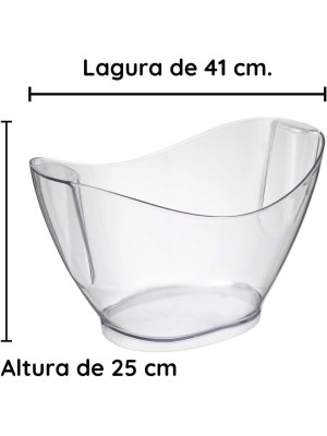 Champanheira Baladeira Cristal 9,5 L Transparente – Balde de Gelo Elegante para Festa