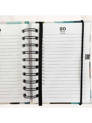 Agenda 2026 Wire-O Abstrato Pequena 11x15cm Capa Dura Colorida Ideal para Estudo Trabalho e Anotações