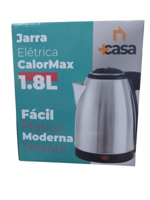 Chaleira Elétrica Inox 1,8 Litros 127V +Casa com Desligamento Automático, Base 360° e Aquecimento Rápido