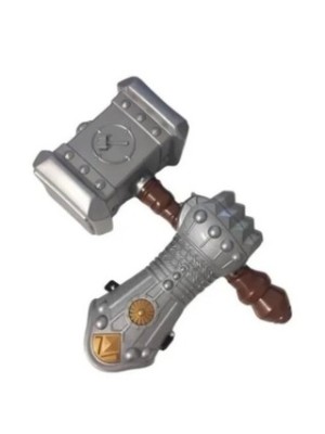 Kit Martelo e Luva Coleção Herois Pica-Pau Brinquedo Infantil Fantasia Super Herói 