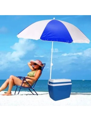 Guarda-Sol de Poliéster 170cm Dobrável com Haste Metálica Reforçada para Praia, Piscina e Jardim – Proteção Solar e Alta Durabilidade