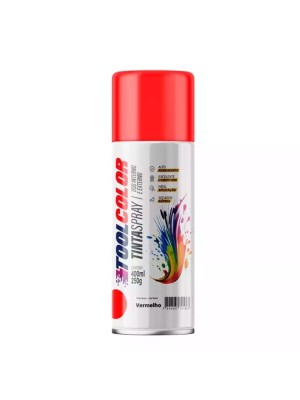 Tinta Spray Toolcolor UG Vermelho 400ml Alta Cobertura, Secagem Rápida e Acabamento Profissional