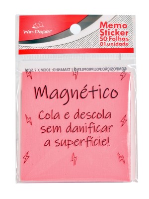Nota Magnética WinPaper 10x7,5cm – Memo Sticker com 50 Folhas Reutilizável | Cola e Descola sem Danificar a Superfície | Ideal para Geladeira e Escrit