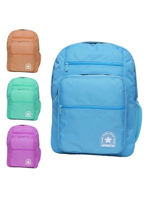 Mochila Stylus Feminina Color Azul Reforçada com Múltiplos Bolsos e Compartimento Amplo para Escola e Uso Diário