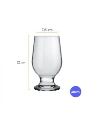 Taça de Cerveja Paulista 300ml de Vidro Reforçado – Design Clássico, Alta Transparência e Ideal para Cervejas Artesanais, Lager e Pilsen