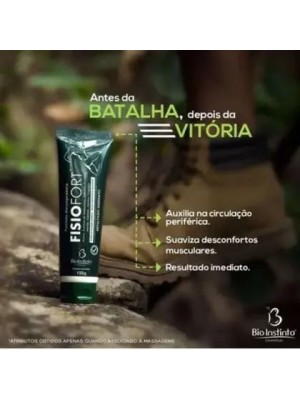 Pomada Fisiofort Massageadora 150g Bio Instinto – Arnica, Mentol, Cânfora, Salicilato e Copaíba para Massagens Relaxantes com Alívio Imediato