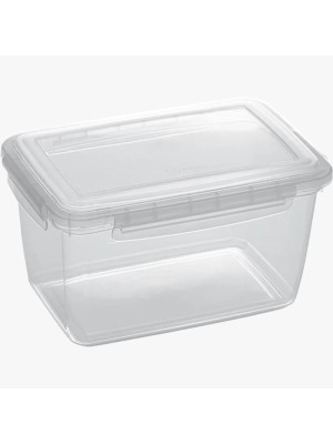 Pote com Trava 2,2 Litros – Plástico Transparente, Vedação com Travas Laterais, Ideal para Marmitas, Armazenamento de Alimentos, Geladeira e Freezer
