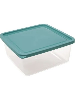 Organizador Slim Quadrado 2,2L com Tampa Marrom para Geladeira, Freezer e Despensa – Pote Plástico Transparente para Armazenar Alimentos e Mantimentos