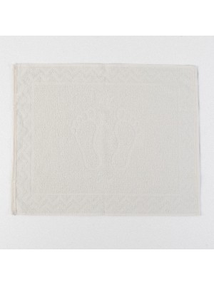 Toalha Piso Chevron Jacquard 50x60cm 110g Branco Leve, Absorvente e Elegante para Banheiro