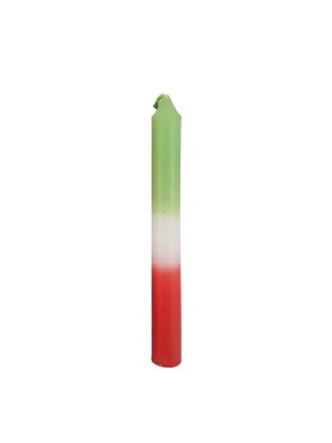 Vela Duquesa Tricolor 18g Verde/Branco/Vermelho com 8 Unidades – Velas para Proteção, Firmeza Espiritual, Abertura de Caminhos e Oração