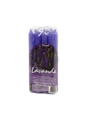 Vela Flovel Lavanda 18g com 8 Unidades – Velas Perfumadas Roxas para Relaxamento, Aromaterapia, Meditação e Decoração