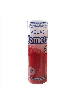 Vela Votiva Cometa 7 Dias 265g Branco/Vermelha 50mm – Vela Religiosa para Proteção, Força, Fé e Harmonia Espiritual