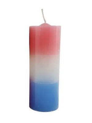 Vela Votiva Cometa 7 Dias 265g Rosa/Branco/Azul 50mm – Vela Espiritual para Amor, Paz, Proteção e Harmonia