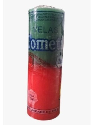 Vela Votiva Cometa 7 Dias 265g Verde/Vermelha 50mm – Vela Espiritual para Cura, Força, Prosperidade e Proteção