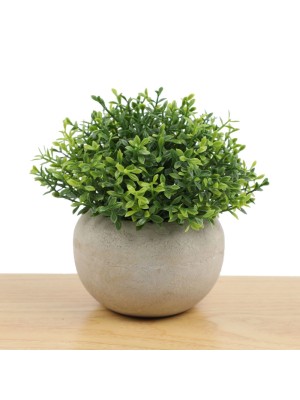 Planta Artificial Decorativa com Vaso 8x6,5cm – Enfeite Realista para Mesa, Sala, Escritório, Nichos e Ambientes Internos