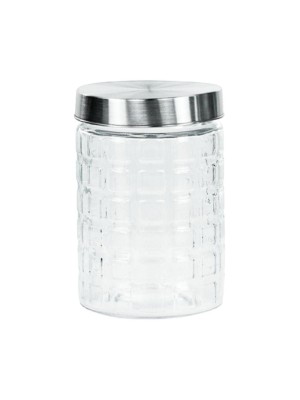 Pote de Vidro 1,1L com Tampa Metal 11x17cm – Porta Mantimentos Decorativo para Cozinha, Despensa e Organização de Alimentos