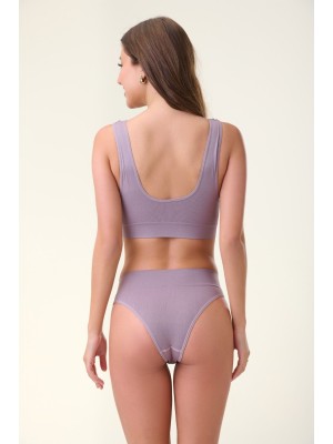 Top Lavanda Adulto P Sem Costura com Bojo Removível, Confortável, Anatômico, Toque Suave e Ideal para Uso Diário