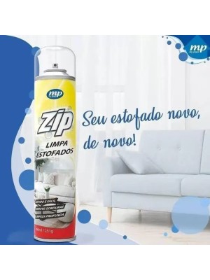 Limpa Estofado Spray 300ml Zip Clean Remove Manchas e Gorduras com Limpeza Profunda para Sofás, Bancos e Estofados em Geral