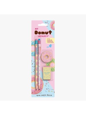 LAPIS HB DONUT KIT C/2 LAPIS/APONTADOR/BORRACHA UND.