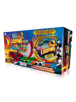 Pista de Carrinho Super Looping Simples Pica-Pau Infantil com Looping Divertido 29,5x52,5x11cm