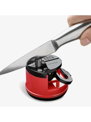 Afiador de Facas com Ventosa 6x6cm Manual para Cozinha, Afiar Facas de Aço com Base Antiderrapante