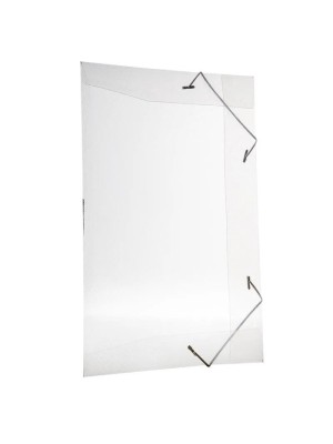 Pasta Aba Elástico Ofício Line Cristal Transparente para Organização de Documentos Escolares e Escritório