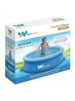 Piscina Inflável 1000L Westwave 168x51cm Redonda para Quintal e Área Externa