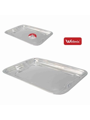 Bandeja de Inox Retangular WX4430 Frame 27,5x38cm – Bandeja em Aço Inoxidável Resistente para Servir, Organização e Uso Profissional