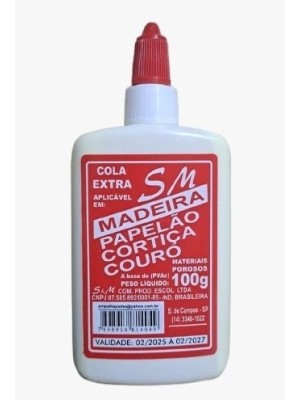 Cola Extra Madeira 100g Solução 100% – Cola Branca PVA para Madeira, Papel, Papelão, Cortiça e Couro Ideal para Uso Escolar, Artesanato e Reparos