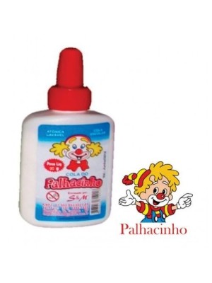Cola Líquida Escolar Palhacinho 40g – Cola Branca Atóxica e Lavável para Papel, Papelão e Trabalhos Escolares Unitária