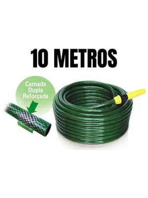 Mangueira Trançada Flex Color 10 Metros Reforçada para Jardim, Quintal e Lavagem de Carros Alta Resistência