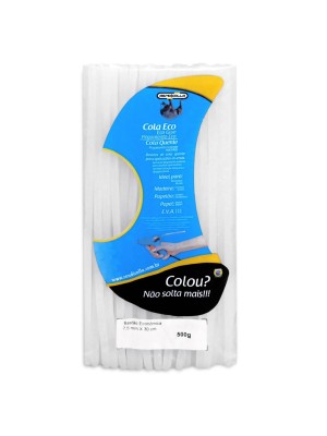 Cola Bastão Fina Econômica 7,5x30cm 500g – Bastão de Cola Quente Transparente para Pistola Fina Ideal para Artesanato, Reparos e Uso Profissional