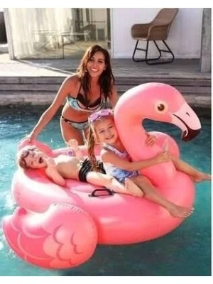 Boia divertida inflável flamingo gigante 1,2x1,2m ideal para piscina, praia e diversão no verão