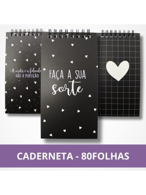 Caderneta Para Anotações 80 Folhas 70g/m² 8,5x16cm Compacta com Espiral Ideal para Estudos, Trabalho e Organização Diária