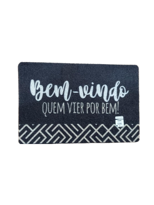 Tapete Capacho 37,5x58cm Bem-vindo Antiderrapante Decorativo para Entrada Porta Casa e Apartamento