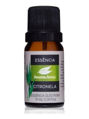 Essência Oleosa Citronela 10ml Amazônia Aromas para Aromatização, Difusores, Velas e Sabonetes Artesanais