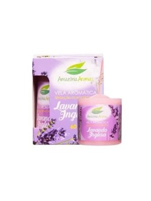 Vela perfumada lavanda inglesa 60g amazonia aromas aromatizante relaxante decorativo para ambientes