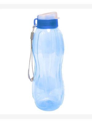 Squeeze 600ml Flip Top Azul Transparente Garrafa Plástica Reutilizável com Tampa Antivazamento Ideal para Academia, Escola, Trabalho e Uso Diário