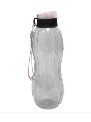 Squeeze 600ml Flip Top Fumê Transparente Garrafa Plástica Reutilizável com Tampa Antivazamento Ideal para Academia, Escola, Trabalho e Uso Diário