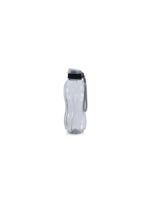 Squeeze 600ml Flip Top Fumê Transparente Garrafa Plástica Reutilizável com Tampa Antivazamento Ideal para Academia, Escola, Trabalho e Uso Diário